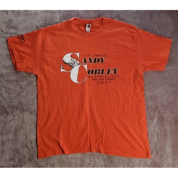Sandys Harley-Davidson Memorial Run 2001 T-Shirt Orange XL Promo Ads on Back - Picture 10 of 10